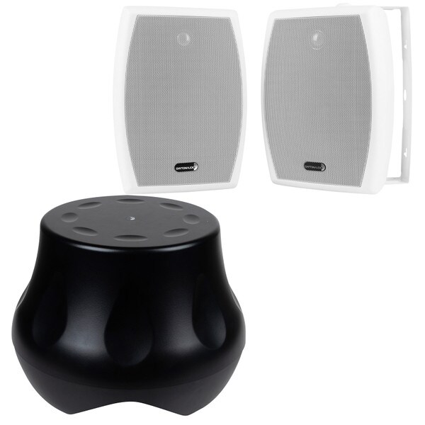 Main product image for Dayton Audio Powered Outdoor Subwoofer and 6-1/2" Indoor /Outdoor IO655WT Speaker Bundle White310-1514